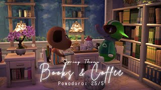 Pomodoro 255 • Lofi Beats  Chillhop 🎧 Rain  Fire crackle  Books amp Coffee spring theme 🌧️ [upl. by Bouldon]