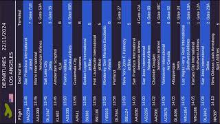 Los Angeles airport departures scheduling Friday 22 November 2024 [upl. by Ezra]