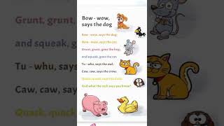 Bowwow says the dogsounds of animals englishrhymesoundsofanimalsshorts [upl. by Lilybel]