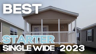 🏠The BEST single wide in 2023 UNBELIEVABLE FEATURES WITH PORCH [upl. by Atinal]