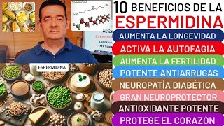 10 BENEFICIOS de la❤️ESPERMIDINA❤️LONGEVIDAD💪ANTIARRUGAS😮 FERTILIDAD💗ACNÉ👍DIABETES👏CORAZÓN💕AUTOFAGIA [upl. by Dnomal]