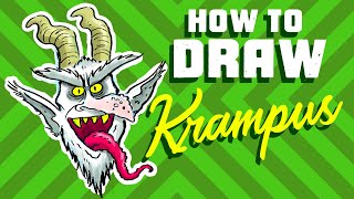 How to Draw KRAMPUS Easy amp Simple Christmas Character Drawing [upl. by Quar]