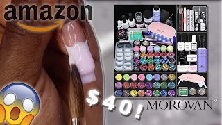 Morovan Amazon Beginner nail kit unboxing  Comes with nail lamp 😱 [upl. by Cilegna]