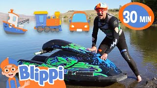 Boat Song  Blippi  Kids Cartoons amp Nursery Rhymes  Moonbug Kids [upl. by Eirhtug]