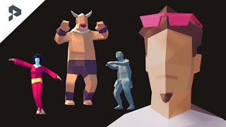 Autorigging and Animating lowpoly characters with Mixamo Low Poly Ultimate Pack  Unity [upl. by Trudnak14]