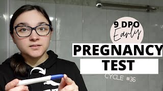 Early Pregnancy Test at 9 DPO  Faint line is still there  TTC Baby 3 Cycle 36 [upl. by Adnol100]