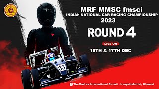 MRF MMSC fmsci Indian National Car Racing Championship 2023 Day 2 Round 4 [upl. by Lennahc651]