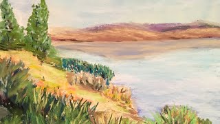 Pastel painting landscape tutorial demo [upl. by Derrek271]