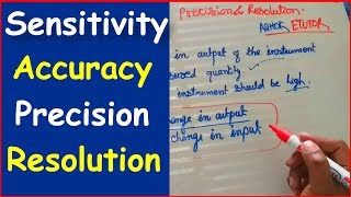 Sensitivity Accuracy Precision and Resolution Value in Instrumentation Measurement [upl. by Reinhardt]