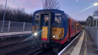 SWR Class 455 departing Upper Halliford  122024 [upl. by Henleigh826]