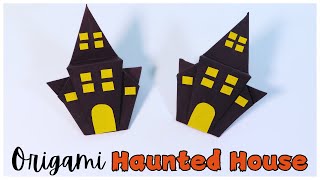 Origami Haunted House Tutorial  Halloween Crafts [upl. by Namar]