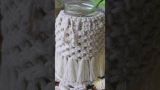 DIY Decore Vidro com Macramê Tutorial👆macrame macrametutorial tutorialmacrame vidro [upl. by Eissel]