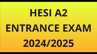 HESI A2 ENTRANCE EXAM LATEST VERSION 2023 UPDATE [upl. by Westphal27]