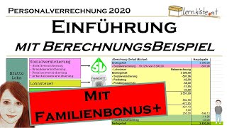 Einführung in die Personalverrechnung 2020  mit Familienbonus [upl. by Maleki]