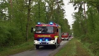 13 Fahrzeuge am Stück Einsatzfahrten Waldbrandübung 2015 Weiher [upl. by Byram]