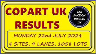 COPART UK AUCTION RESULTS FOR MONDAY 22724 [upl. by Anelram649]