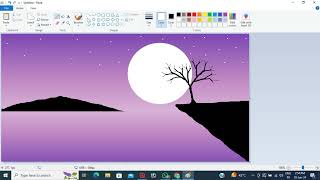 How to Draw in Ms paint  drawing in paint in computer  paint in computer  Green scenery drawing [upl. by Melania660]