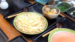 japanese street food  udon noodles うどん [upl. by Naimad]