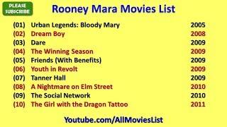 Rooney Mara Movies List [upl. by Lesiram765]