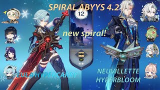 C0 Neuvillete hyperbloom amp eula hypercarry  NEW Spiral Abyss 42  Genshin Impact [upl. by Elodie]