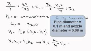 Simple Bernoulli Equation Example [upl. by Ettenav]