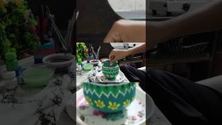 Pot painting 🎨🖌️ easy way  painting ideas ☺️✌️ shorts shortsvideo [upl. by Erme]