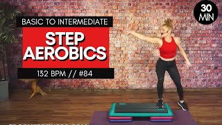 BASIC STEP AEROBICS WITH A TOUCH OF INTERMEDIATE CHOREOGRAPHY [upl. by Winnick190]