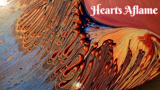 Hearts Aflame 🔥 Bold amp Dramatic Acrylic Wandering Straight Pour on Stunning Fire Opal Heart [upl. by Pinsky754]