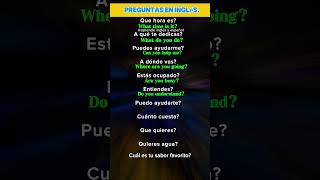 Preguntas en inglés que debes dominar ingles english practicaingles clasesingles cursoingles [upl. by Nyret]