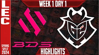 BDS vs G2 Highlights  LEC Spring 2024 W1D1  Team BDS vs G2 Esports [upl. by Valentijn]