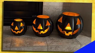 Metal Jack O Lanterns with Flickering LEDs 3 Pack REVIEW [upl. by Emmons971]