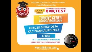 NARTEST YAYINLARI14EKİM20211KURUMSAL DENEMELGS MATEMATİK TAKTİKLİ ÇÖZÜMÜPDF LİNK VİDEO AÇIKLAMA [upl. by Akerley362]