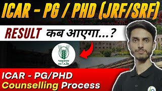 ICAR  PG  Phd JRF  SRF Result    ICAR  PG  Phd JRFSRF Counseling Complete process [upl. by Nork]