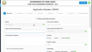 TNEA Registration Demo 2021 [upl. by Eilsehc962]