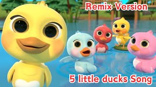 5 Little Ducks Remix Learn Colors Song  Nursery Rhymes amp Kids Songs [upl. by Pavlov]