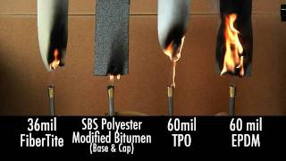 Combustibility Test  FiberTite Roofing Membrane [upl. by Chrisy]