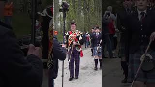 Drum Majors lead the Massed Highland Pipe Bands on the march to Dunrobin Castle in Scotland shorts [upl. by Euqitsym173]