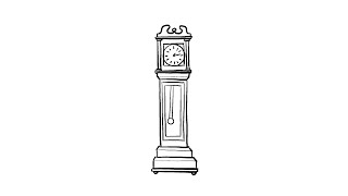 How to Draw a Simple Grandfather Clock  StepbyStep Lesson [upl. by Singband]