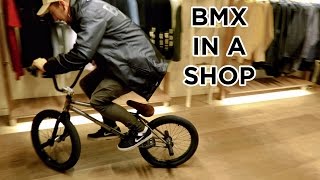 Riding BMX in a clothes store [upl. by Khorma]