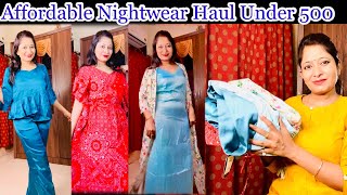 Affordable Nighty Haul Honeymoon Night Suits Night Suits Under 500 Bridal Night Wear Haul kaftan [upl. by Archibald]