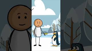 Stickman Freezes While Penguin Chills 🥶🐧  The Ultimate Cold Showdown  short shorts [upl. by Peltier282]