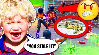 Troll STEALS Legendary Scar from Little Kid 😭 Fortnite Funny Trolling Moments [upl. by Gnilyarg493]