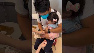 1 year old Cute Baby Girl injection vaccination Crying shorts [upl. by Cuhp]