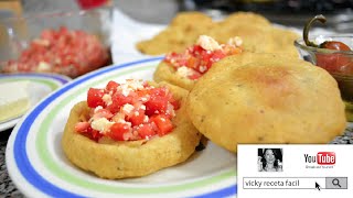 GORDITAS DE MASA DE MAIZ FRITAS  Vicky Receta Facil [upl. by Hafeenah]