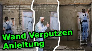 Wände Verputzen  ohne Putzschienen  Anleitung auch für Anfänger [upl. by Manard69]