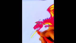 Cartoon dragon draw shorts drawingtutorial arjudrawinglibrary [upl. by Adelbert]