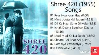 Shree 420 1955 All Songs Jukebox Raj Kapoor Nargis Nadira [upl. by Glaab]