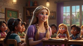 Rapunzel First Day of School  Fun Kids Video  Bedtime Stories For Kids  English Fairy Tales [upl. by Fowle]