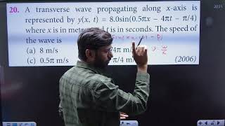 A transverse wave propagating along x  axis is represented by yxt  80sin [upl. by Egiaf]