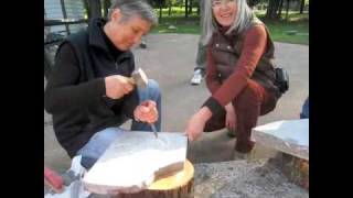 cosmogramms stone carving workshop with Marko Pogacnik in Osoppo italy in may 2009 [upl. by Ativet]